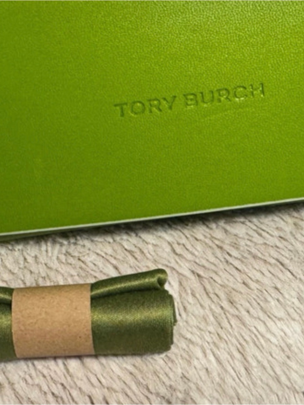 Tory Burch Olive Green Silk Scarf